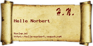 Helle Norbert névjegykártya